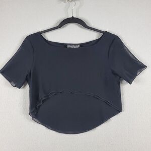 Anastasia by Kampeas Blouse Crop Top Sheer Black Womens sz 0 - See Meaurements